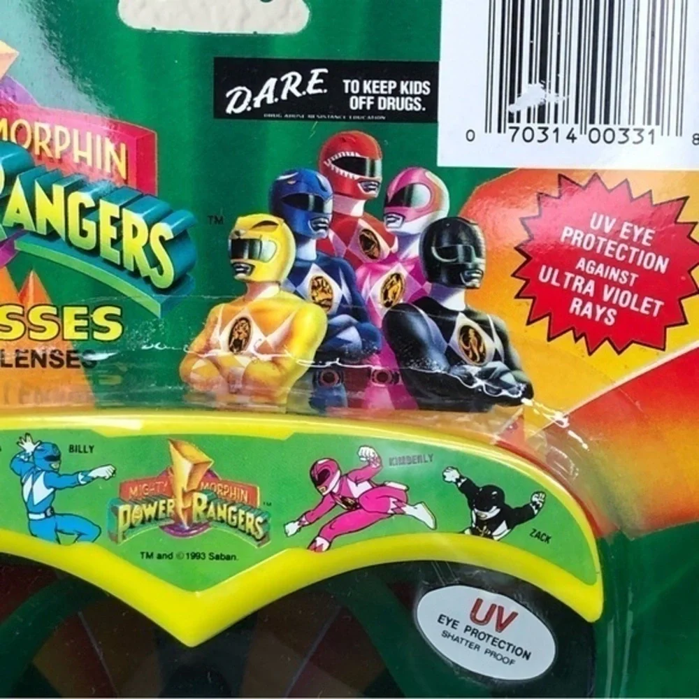 Power Rangers Mighty Morphin Sunglasses UV Protection Plastic Lenses Vintage
